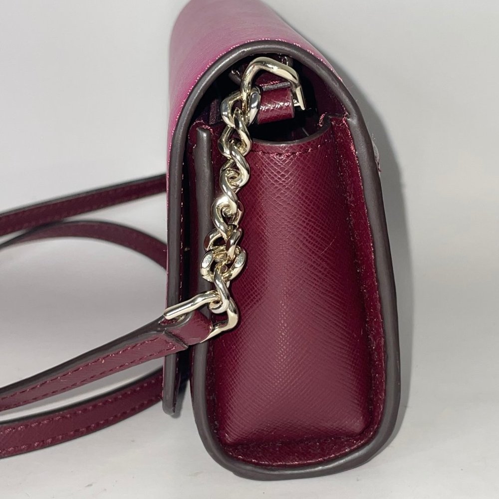 Kate Spade Cameron Street Corin Leather Crossbody Bag Pink / Burgundy - Picture 4 of 12